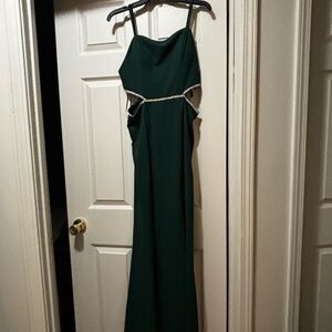 A. Byer Dark Green Backless Dress